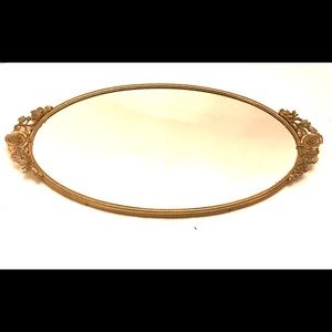 Vintage Matson Gilded Oval Floral Mirror